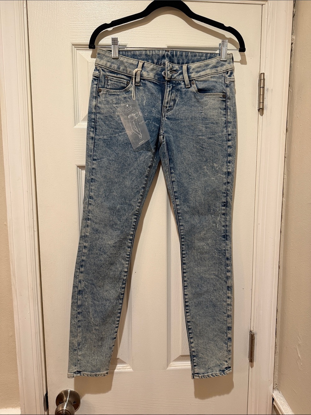 G-Star Light Blue Acid Wash High-Rise Skinny Jeans